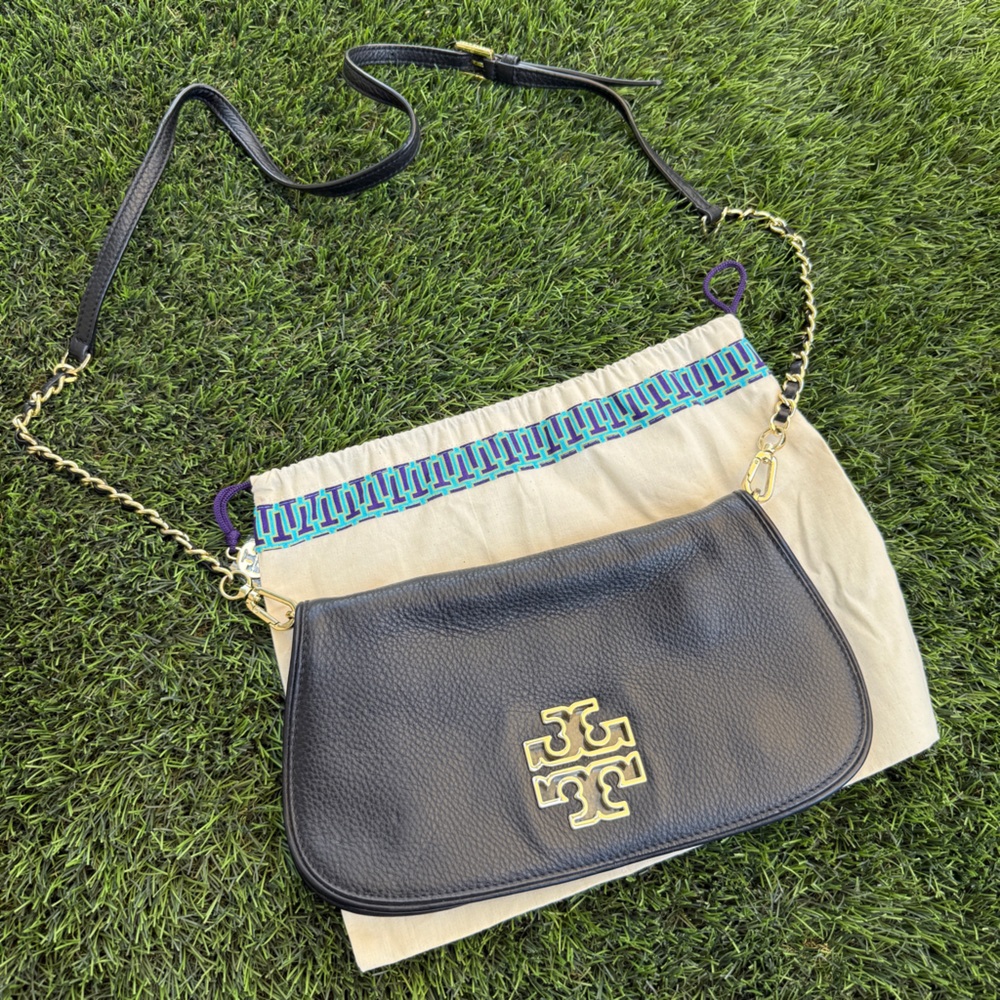 Tory Burch Britten Black Leather Crossbody Bag